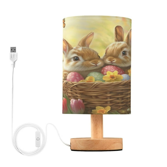 BZSMCE Lamp Modern Brown Rabbit on Basket Creative Patter Night Light