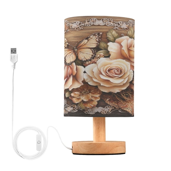 BZSMCE Lamp Modern Butterfly and Roses on Lace Creative Patter Night Light