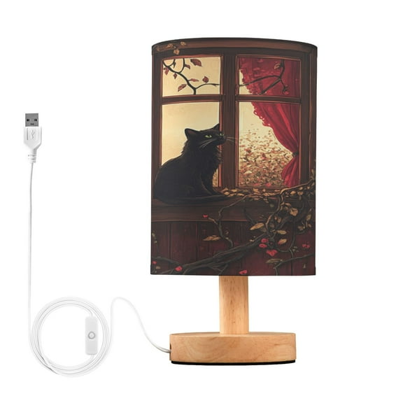 BZSMCE Lamp Modern Cat Gazing at Roses Creative Patter Night Light