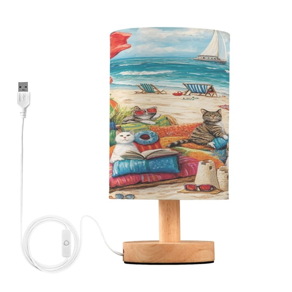 BZSMCE Lamp Modern Cats Relaxing on The Beach Creative Patter Night Light