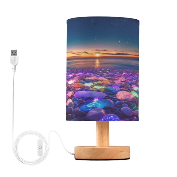 BZSMCE Lamp Modern Colorful Beach with Glowing Pebbles Creative Patter Night Light