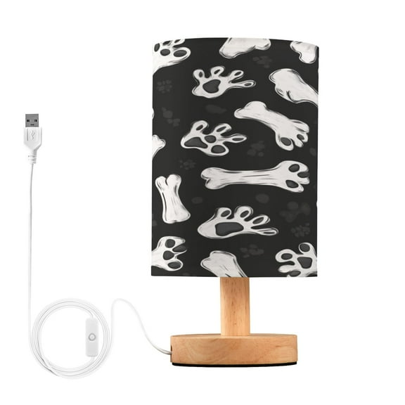BZSMCE Lamp Modern Cute Bones and Paw Prints Creative Patter Night Light