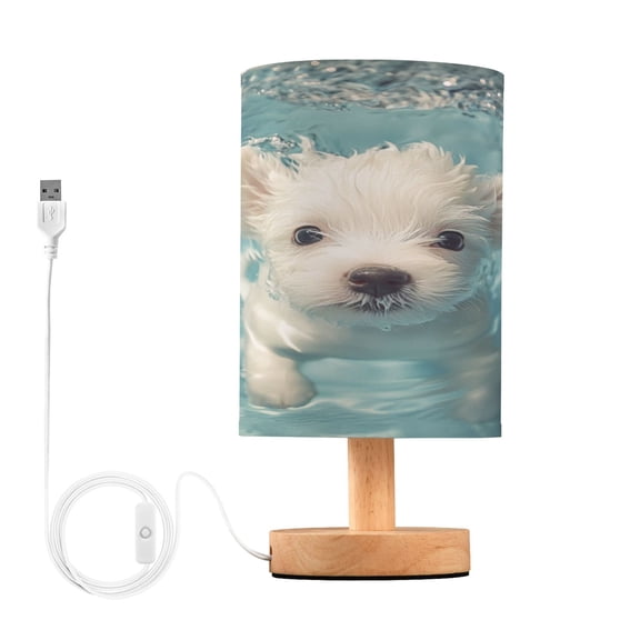BZSMCE Lamp Modern Cute White Puppy Creative Patter Night Light