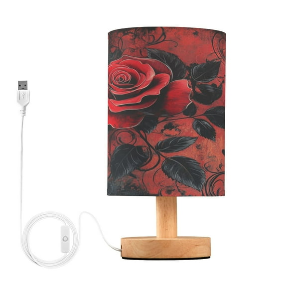 BZSMCE Lamp Modern Deep Red Rose Creative Patter Night Light