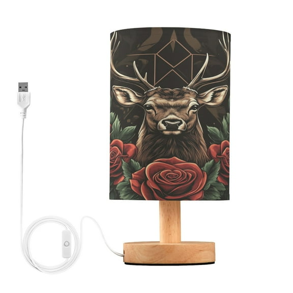BZSMCE Lamp Modern Design Deer with Roses Creative Patter Night Light