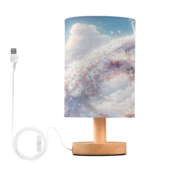 BZSMCE Lamp Modern Fantasy White Peacock Printed Creative Patter Night Light