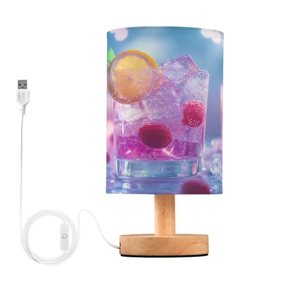 BZSMCE Lamp Modern Fruity Drink with Raspberries Mint Creative Patter Night Light