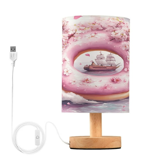 BZSMCE Lamp Modern Llustration Doughnut with Ship Creative Patter Night Light