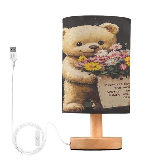 BZSMCE Lamp Modern Oil Plainting Cute Bear Creative Patter Night Light