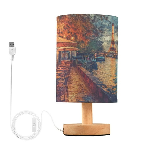 BZSMCE Lamp Modern Parisian Cafes Along The Seine Creative Patter Night Light
