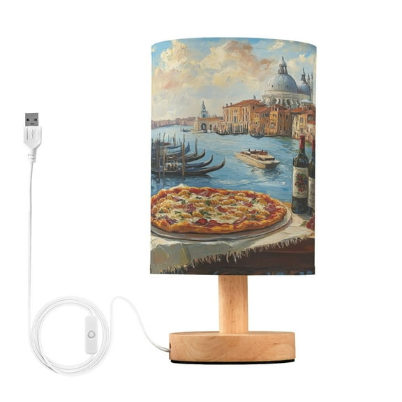 BZSMCE Lamp Modern Pizza and Wine by Canal Creative Patter Night Light