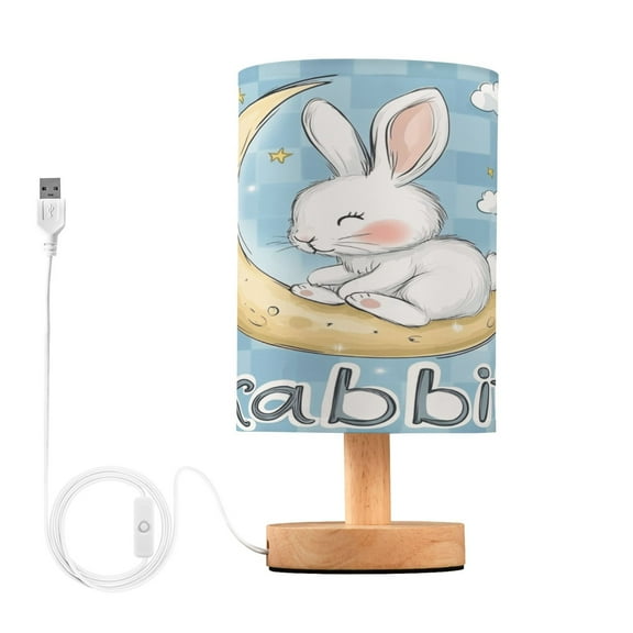 BZSMCE Lamp Modern Rabbit Sitting on The Moon Creative Patter Night Light
