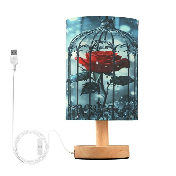 BZSMCE Lamp Modern Red Rose Printing Creative Patter Night Light