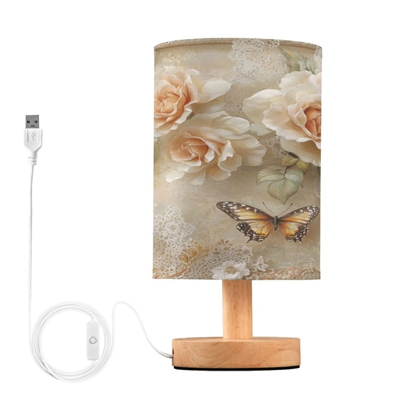 BZSMCE Lamp Modern Roses and Butterflies with Lace Creative Patter Night Light