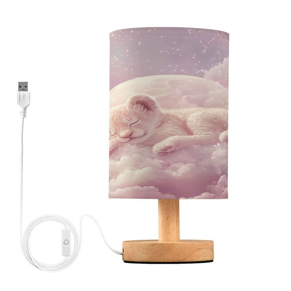 BZSMCE Lamp Modern Sleeping Cub on Fluffy Clouds Creative Patter Night Light
