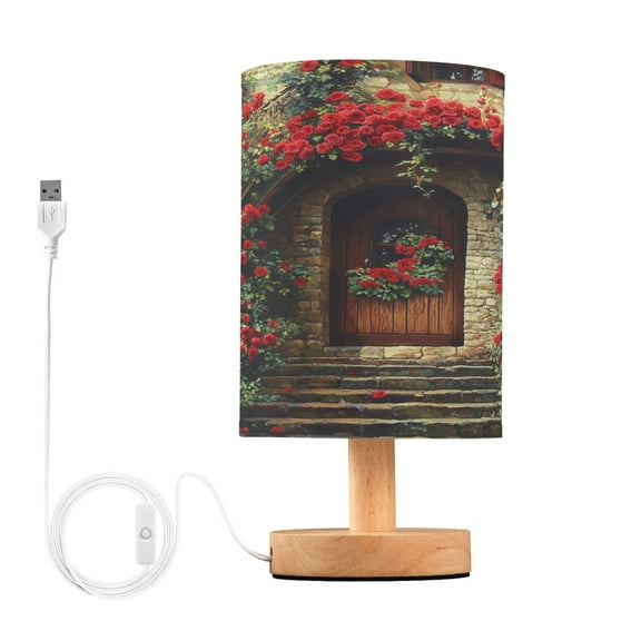 BZSMCE Lamp Modern Stone House with Roses Creative Patter Night Light