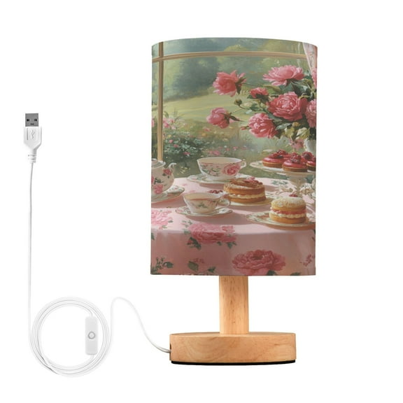 BZSMCE Lamp Modern Tea Set with Roses Creative Patter Night Light