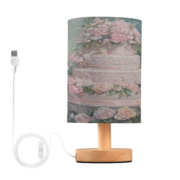 BZSMCE Lamp Modern Tiered Cake with Pink Roses Creative Patter Night Light