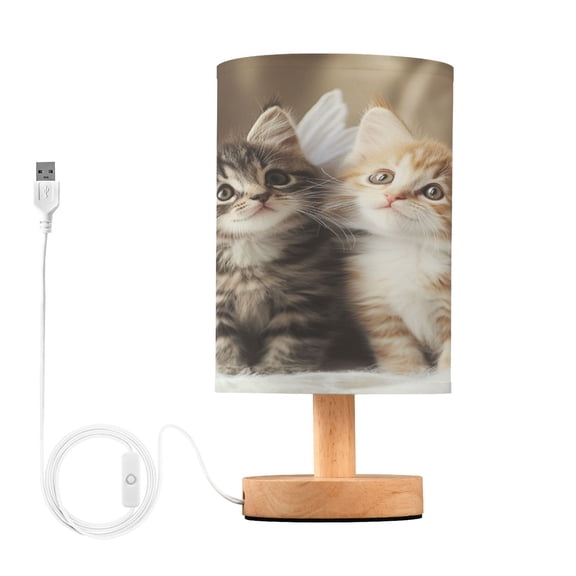 BZSMCE Lamp Modern Two Cute Cats with Wings Creative Patter Night Light