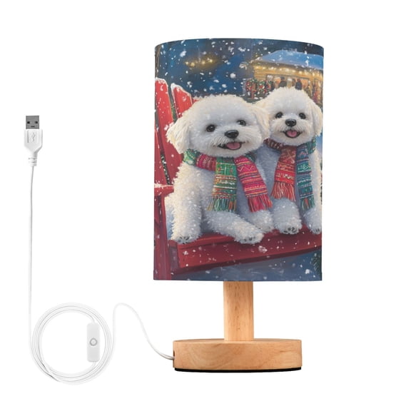 BZSMCE Lamp Modern Two Dogs in Winter Scene Creative Patter Night Light