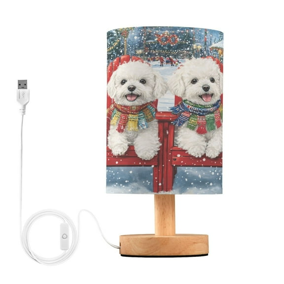 BZSMCE Lamp Modern Two Dogs in Winter_scene Creative Patter Night Light