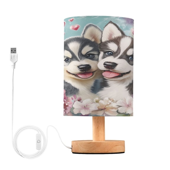 BZSMCE Lamp Modern Two Puppies with Hearts Creative Patter Night Light