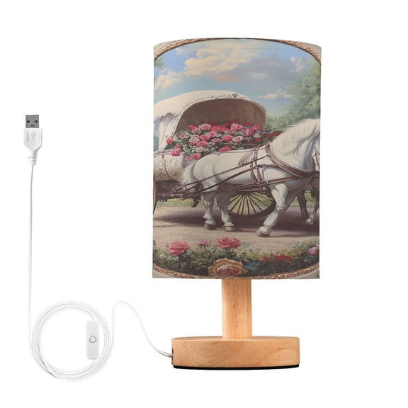 BZSMCE Lamp Modern White Horse in The Mirror Painting Creative Patter Night Light