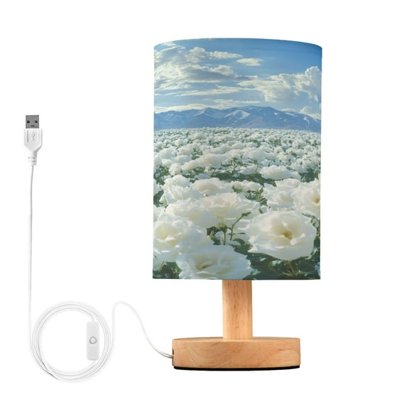 BZSMCE Lamp Modern White Roses with Mountain Backdrop Creative Patter Night Light