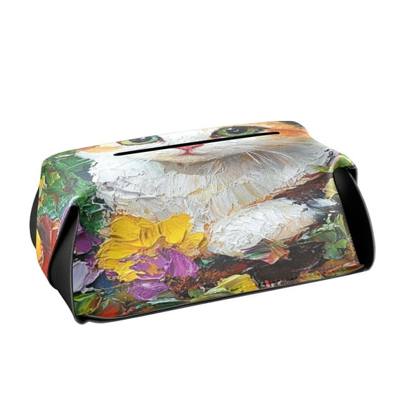 BZSMCE Leatehr Tissue Holders Cute Blossom Serenity Pattern Tissue box