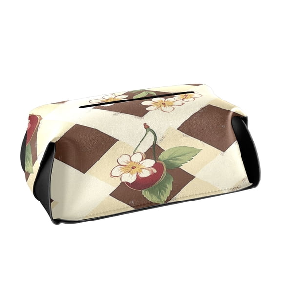 BZSMCE Leatehr Tissue Holders Cute Cherry Blossom Charm Pattern Tissue box
