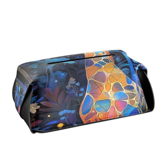 BZSMCE Leatehr Tissue Holders Cute Colorful Giraffe Pattern Tissue box