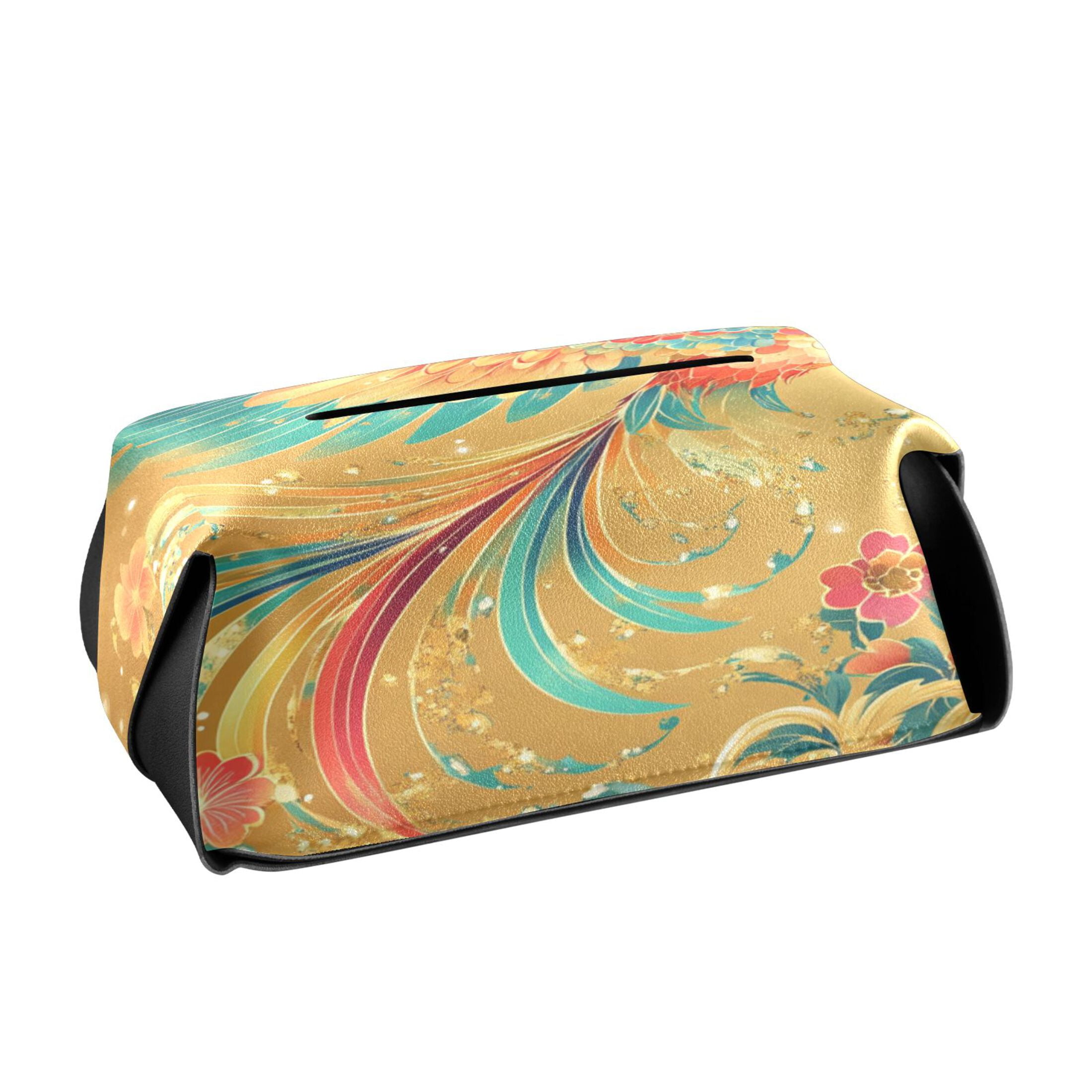 BZSMCE Leatehr Tissue Holders Cute Colorful Phoenix Pattern Tissue box ...
