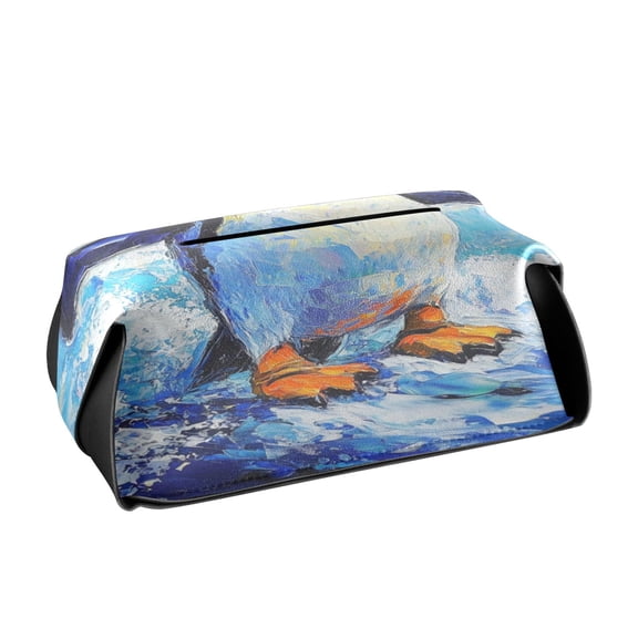 BZSMCE Leatehr Tissue Holders Cute Dancing on The Tides Pattern Tissue box