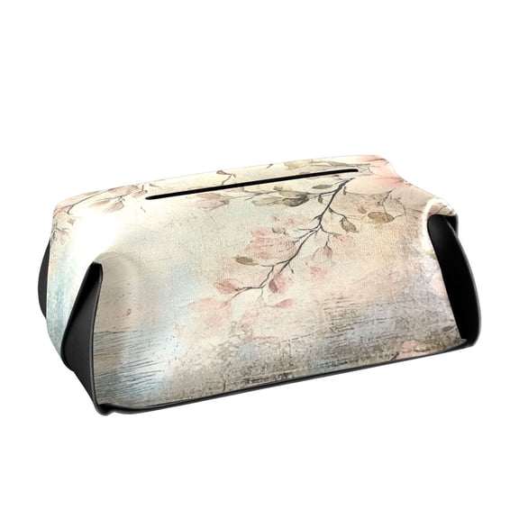 BZSMCE Leatehr Tissue Holders Cute Delicate Blossoms on Soft Canvas Pattern Tissue box