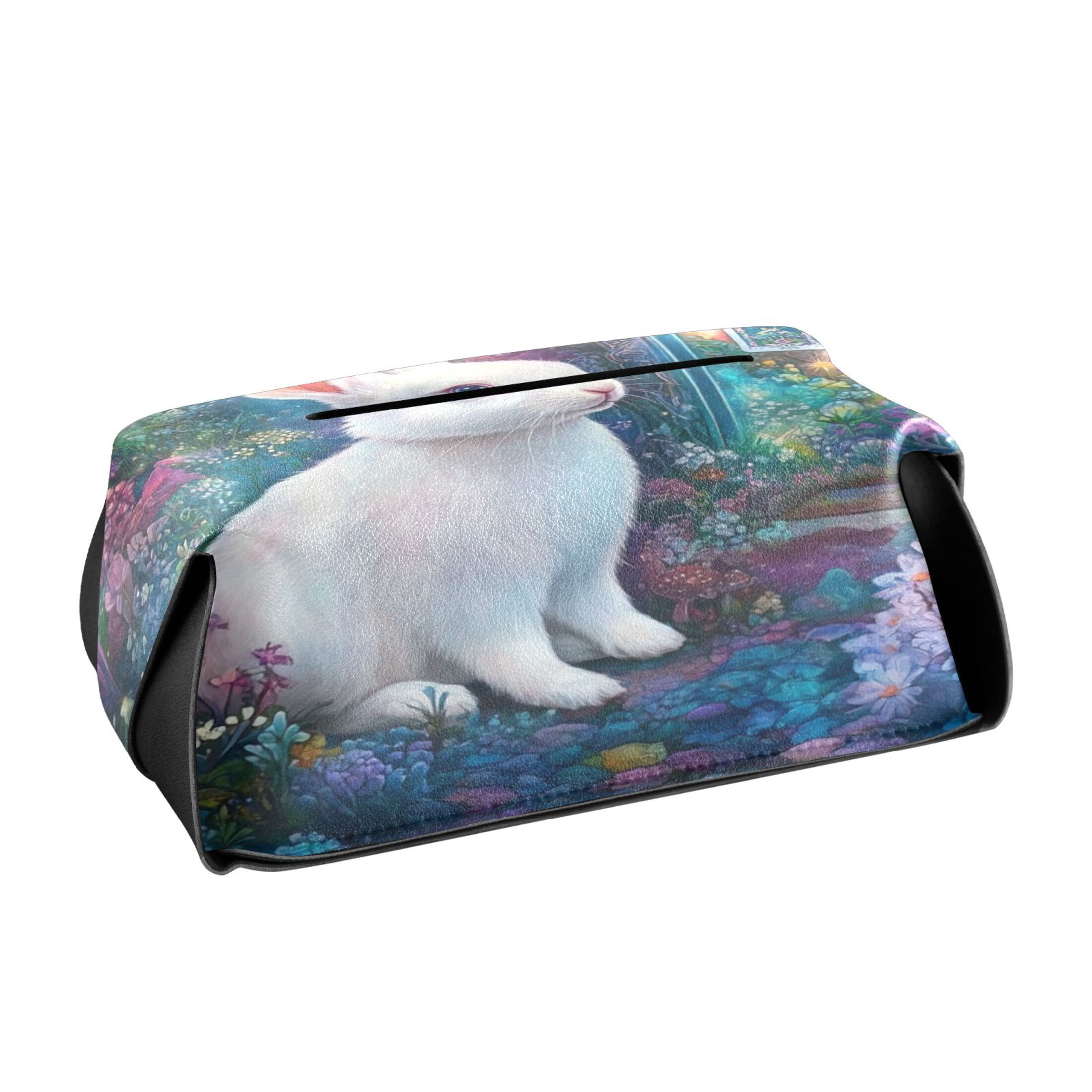 BZSMCE Leatehr Tissue Holders Cute Enchanted Garden Rabbit Pattern ...