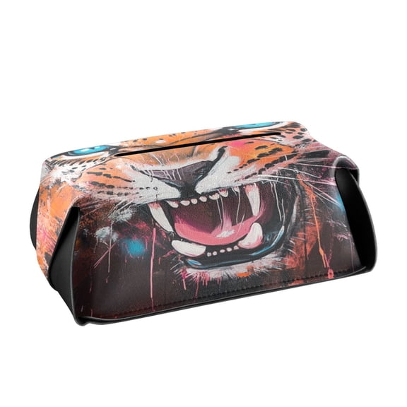 BZSMCE Leatehr Tissue Holders Cute Fierce Beauty Pattern Tissue box