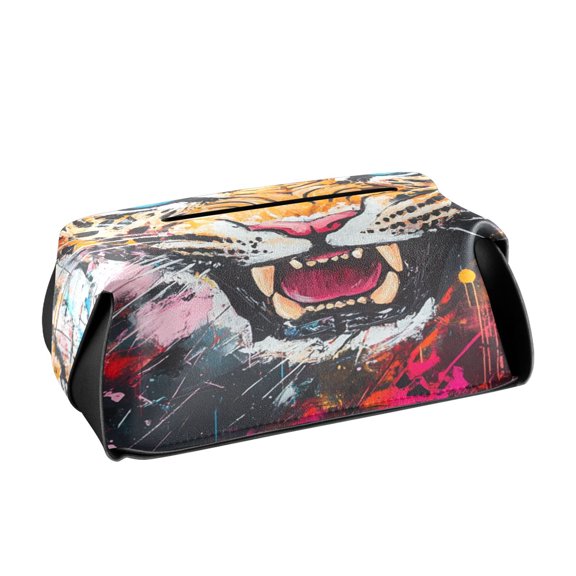 BZSMCE Leatehr Tissue Holders Cute Fierce Roar Pattern Tissue box