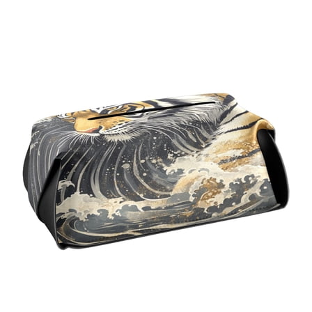 BZSMCE Leatehr Tissue Holders Cute Fierce Waves Pattern Tissue box