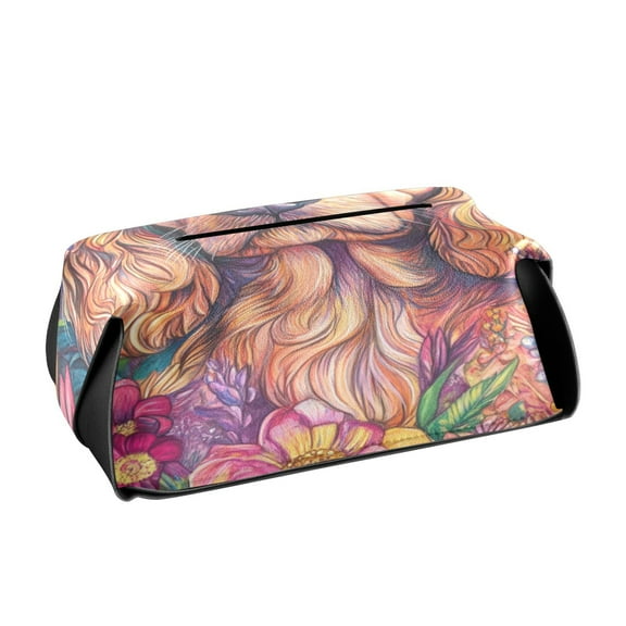 BZSMCE Leatehr Tissue Holders Cute Floral Companion Pattern Tissue box