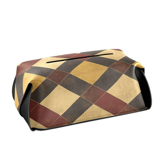 BZSMCE Leatehr Tissue Holders Cute Geometric Richness Pattern Tissue box