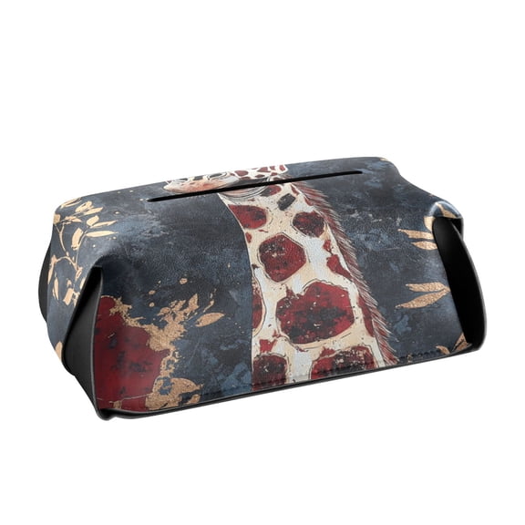 BZSMCE Leatehr Tissue Holders Cute Giraffe's Gaze Pattern Tissue box