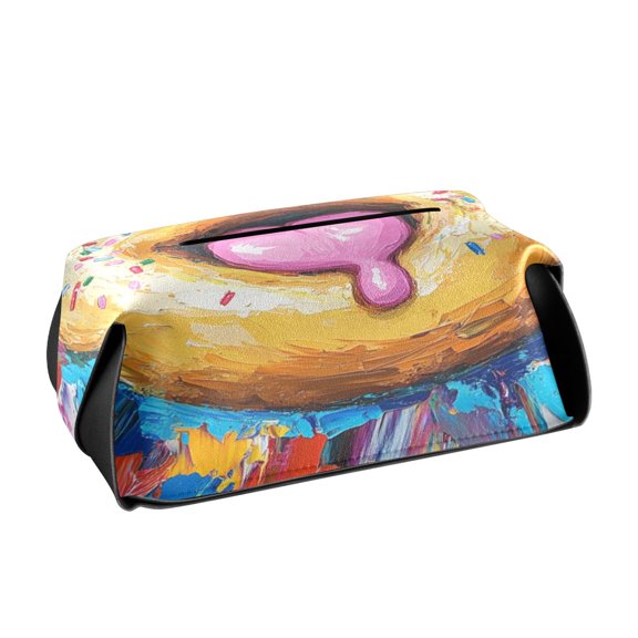 BZSMCE Leatehr Tissue Holders Cute Heartfelt Indulgence Pattern Tissue box