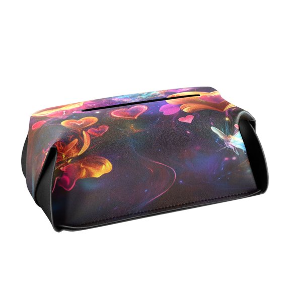 BZSMCE Leatehr Tissue Holders Cute Heartfelt Vibes Pattern Tissue box