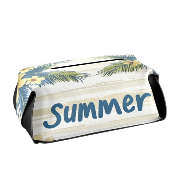 BZSMCE Leatehr Tissue Holders Cute Island Blooms Pattern Tissue box