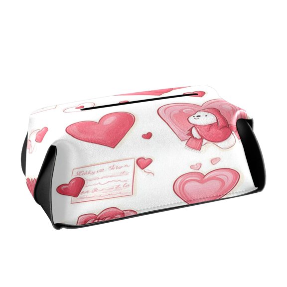 BZSMCE Leatehr Tissue Holders Cute Luxe Love Pattern Tissue box
