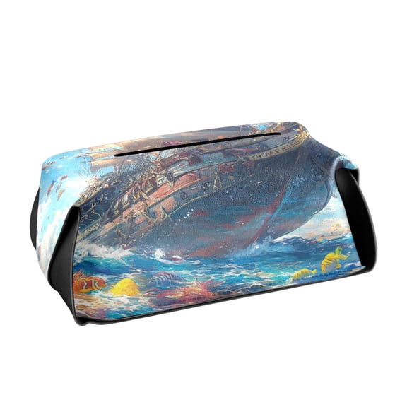 BZSMCE Leatehr Tissue Holders Cute Majestic Voyage Pattern Tissue box