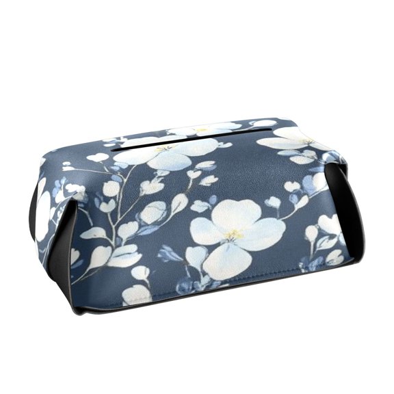 BZSMCE Leatehr Tissue Holders Cute Midnight Blooms Pattern Tissue box