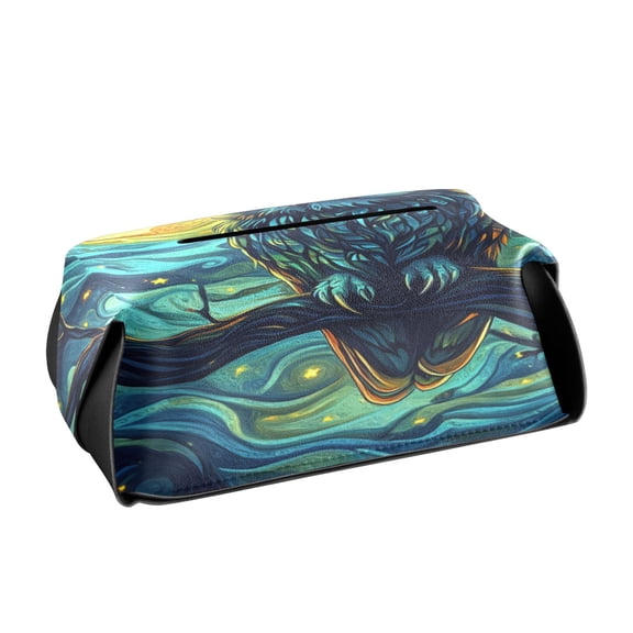 BZSMCE Leatehr Tissue Holders Cute Moonlit Guardian Pattern Tissue box
