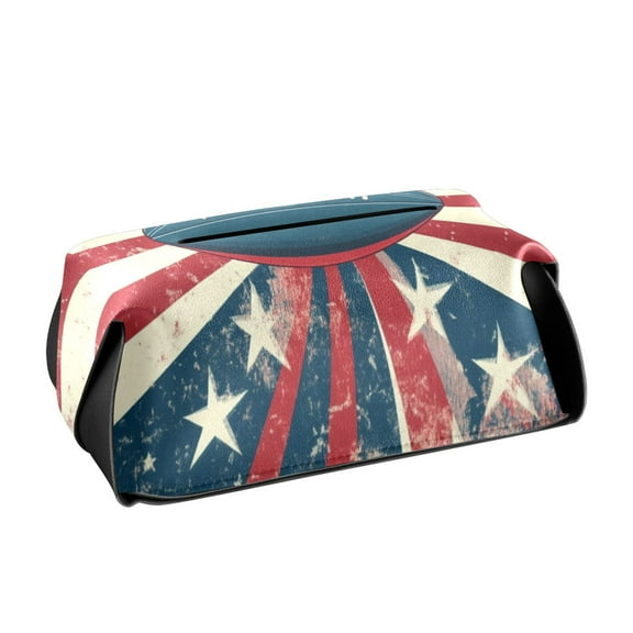 BZSMCE Leatehr Tissue Holders Cute Old Glory Football Pattern Tissue box