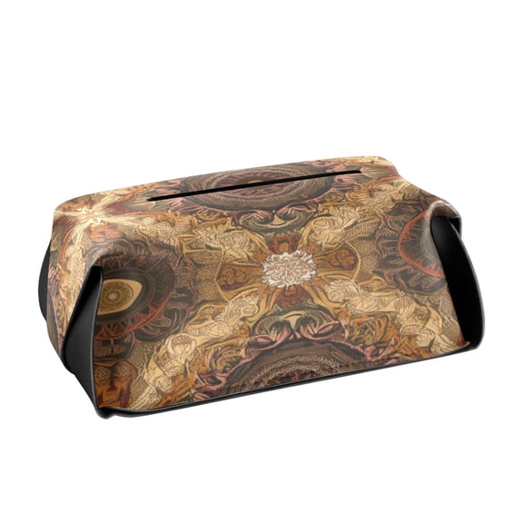 BZSMCE Leatehr Tissue Holders Cute Ornate Tapestry Pattern Tissue box